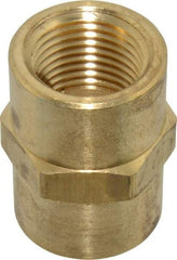 Parker - 1/2 Female Thread, Brass Industrial Pipe Coupling - FNPTF, 1,000 psi - Apex Tool & Supply