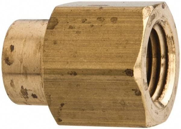 Parker - 1/4 x 1/8 Female Thread, Brass Industrial Pipe Coupling - FNPTF, 1,000 psi - Apex Tool & Supply
