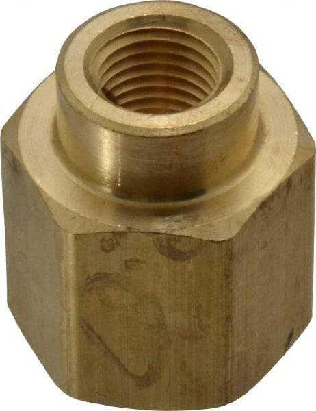 Parker - 1/2 x 1/4 Female Thread, Brass Industrial Pipe Coupling - FNPTF, 1,000 psi - Apex Tool & Supply