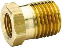 Parker - 1 Male Thread x 3/4 Female Thread, Brass Industrial Pipe Hex Bushing - MNPTF x FNPTF, 1,000 psi - Apex Tool & Supply