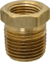 Parker - 1/2 Male Thread x 3/8 Female Thread, Brass Industrial Pipe Hex Bushing - MNPTF x FNPTF, 1,000 psi - Apex Tool & Supply