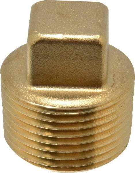 Parker - 3/4 Male Thread, Brass Industrial Pipe Square Head Plug - MNPTF, 1,000 psi - Apex Tool & Supply