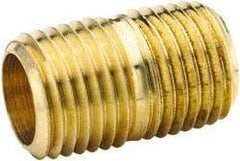 Parker - 1/2 Male Thread, Brass Industrial Pipe Close Nipple - MNPTF, 1,000 psi - Apex Tool & Supply