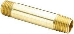 Parker - 1/2 Male Thread, Brass Industrial Pipe Long Nipple - MNPTF, 1,000 psi - Apex Tool & Supply