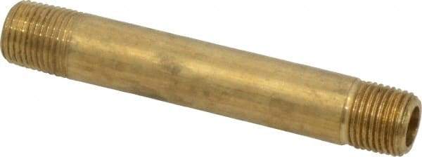 Parker - 1/8 Male Thread, Brass Industrial Pipe Long Nipple - MNPTF, 1,000 psi - Apex Tool & Supply