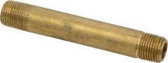 Parker - 1/8 Male Thread, Brass Industrial Pipe Long Nipple - MNPTF, 1,000 psi - Apex Tool & Supply