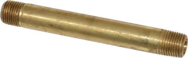 Parker - 1/8 Male Thread, Brass Industrial Pipe Long Nipple - MNPTF, 1,000 psi - Apex Tool & Supply