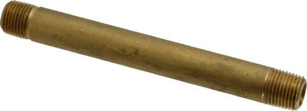 Parker - 1/8 Male Thread, Brass Industrial Pipe Long Nipple - MNPTF, 1,000 psi - Apex Tool & Supply