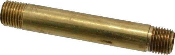 Parker - 1/4 Male Thread, Brass Industrial Pipe Long Nipple - MNPTF, 1,000 psi - Apex Tool & Supply