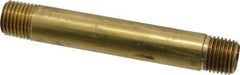 Parker - 1/4 Male Thread, Brass Industrial Pipe Long Nipple - MNPTF, 1,000 psi - Apex Tool & Supply