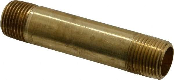 Parker - 3/8 Male Thread, Brass Industrial Pipe Long Nipple - MNPTF, 1,000 psi - Apex Tool & Supply