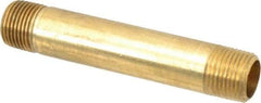 Parker - 3/8 Male Thread, Brass Industrial Pipe Long Nipple - MNPTF, 1,000 psi - Apex Tool & Supply