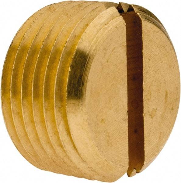 Parker - 3/8 Male Thread, Brass Industrial Pipe Slotted Plug - MNPTF, 1,000 psi - Apex Tool & Supply