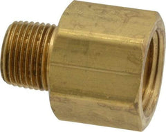 Parker - 3/8 Male Thread x 1/2 Female Thread, Brass Industrial Pipe Adapter - MNPTF x FNPTF, 1,000 psi - Apex Tool & Supply
