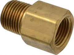 Parker - 1/2 Male Thread x 1/2 Female Thread, Brass Industrial Pipe Adapter - MNPTF x FNPTF, 1,000 psi - Apex Tool & Supply