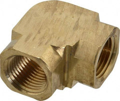 Parker - 3/8 Female Thread, Brass Industrial Pipe 90° Female Elbow - FNPTF, 1,000 psi - Apex Tool & Supply