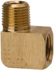 Parker - 1/8 Male Thread x 1/8 Female Thread, Brass Industrial Pipe 90° Street Elbow - MNPTF x FNPTF, 1,000 psi - Apex Tool & Supply