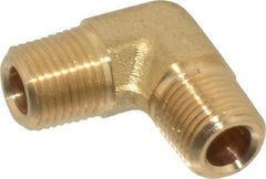 Parker - 1/8 Male Thread, Brass Industrial Pipe 90° Male Elbow - MNPTF, 1,000 psi - Apex Tool & Supply