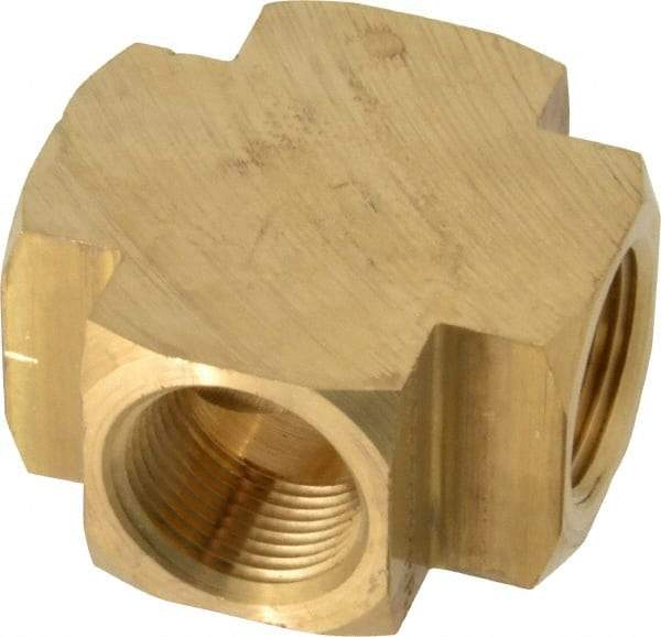 Parker - 3/4 Female Thread, Brass Industrial Pipe Female Cross - FNPTF, 1,000 psi - Apex Tool & Supply