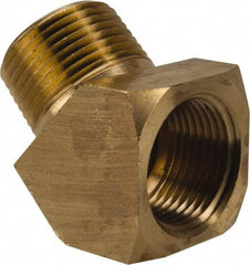 Parker - 3/4 Male Thread x 3/4 Female Thread, Brass Industrial Pipe 45° Street Elbow - MNPTF x FNPTF, 1,000 psi - Apex Tool & Supply