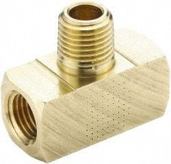 Parker - 3/4 Male Thread x 3/4 Female Thread, Brass Industrial Pipe Male Branch Tee - MNPTF x FNPTF, 1,000 psi - Apex Tool & Supply