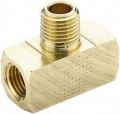 Parker - 3/4 Male Thread x 3/4 Female Thread, Brass Industrial Pipe Male Branch Tee - MNPTF x FNPTF, 1,000 psi - Apex Tool & Supply