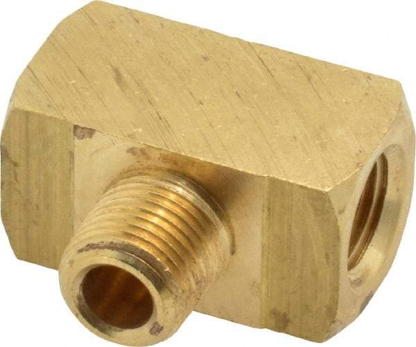 Parker - 1/8 Male Thread x 1/8 Female Thread, Brass Industrial Pipe Male Branch Tee - MNPTF x FNPTF, 1,000 psi - Apex Tool & Supply