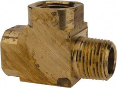 Parker - 3/8 Male Thread x 3/8 Female Thread, Brass Industrial Pipe Street Tee - MNPTF x FNPTF, 1,000 psi - Apex Tool & Supply