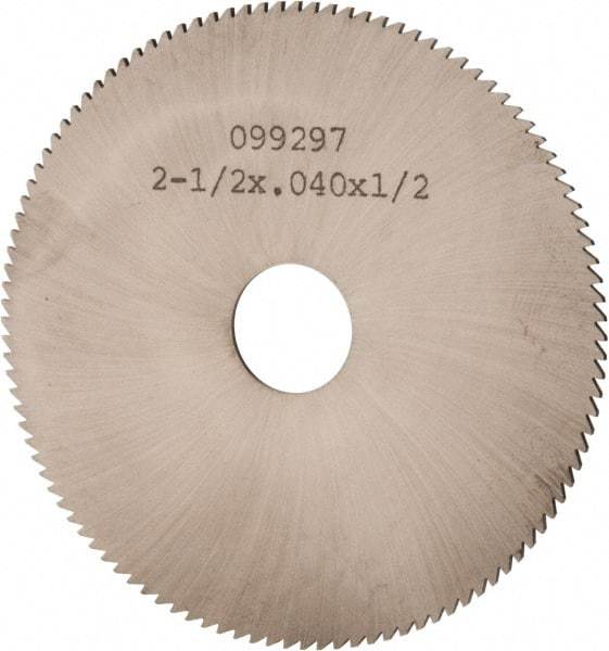 Made in USA - 2-1/2" Diam x 0.04" Blade Thickness, 1/2" Arbor Hole Diam, 110 Teeth, Solid Carbide, Jeweler's Saw - Uncoated - Apex Tool & Supply