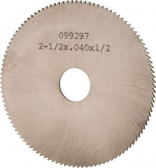 Made in USA - 2-1/2" Diam x 0.04" Blade Thickness, 1/2" Arbor Hole Diam, 110 Teeth, Solid Carbide, Jeweler's Saw - Uncoated - Apex Tool & Supply
