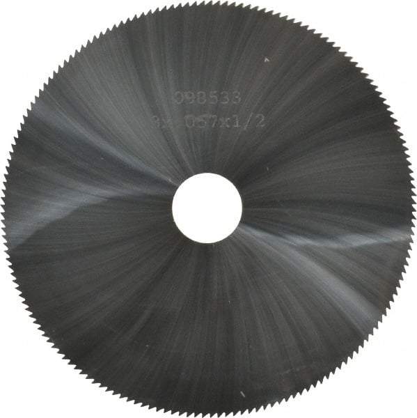 Made in USA - 3" Diam x 0.057" Blade Thickness, 1/2" Arbor Hole Diam, 168 Teeth, Solid Carbide Jeweler's Saw - Uncoated - Apex Tool & Supply