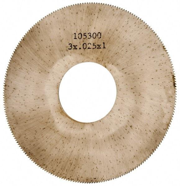 Made in USA - 3" Diam x 0.025" Blade Thickness, 1" Arbor Hole Diam, 230 Teeth, Solid Carbide Jeweler's Saw - Uncoated - Apex Tool & Supply