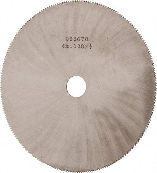 Made in USA - 4" Diam x 0.028" Blade Thickness, 1/2" Arbor Hole Diam, 220 Teeth, Solid Carbide Jeweler's Saw - Uncoated - Apex Tool & Supply