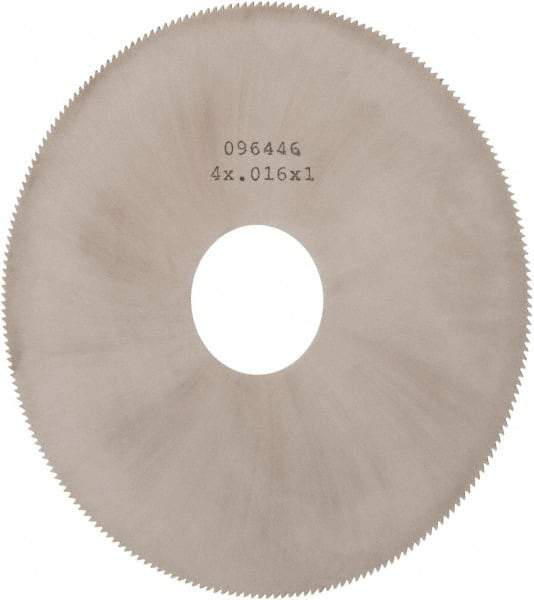 Made in USA - 4" Diam x 0.016" Blade Thickness, 1" Arbor Hole Diam, 220 Teeth, Solid Carbide Jeweler's Saw - Uncoated - Apex Tool & Supply