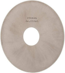 Made in USA - 4" Diam x 0.016" Blade Thickness, 1" Arbor Hole Diam, 220 Teeth, Solid Carbide Jeweler's Saw - Uncoated - Apex Tool & Supply