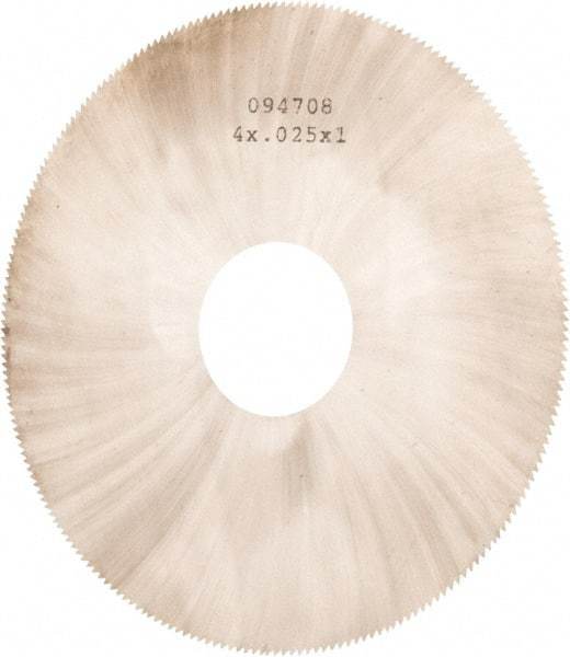 Made in USA - 4" Diam x 0.025" Blade Thickness, 1" Arbor Hole Diam, 220 Teeth, Solid Carbide Jeweler's Saw - Uncoated - Apex Tool & Supply