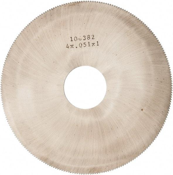 Made in USA - 4" Diam x 0.051" Blade Thickness, 1" Arbor Hole Diam, 240 Teeth, Solid Carbide Jeweler's Saw - Uncoated - Apex Tool & Supply