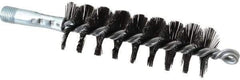 Schaefer Brush - 4-1/2" Brush Length, 1-1/2" Diam, Double Stem, Single Spiral Flue Brush - 7-1/2" Long, Tempered Steel Wire, 1/4" NPSM Male Connection - Apex Tool & Supply