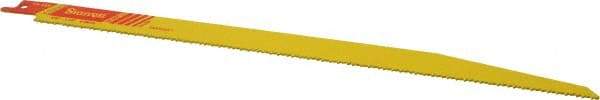 Starrett - 12" Long x 3/4" Thick, Bi-Metal Reciprocating Saw Blade - Tapered Profile, 10 to 14 TPI, Toothed Edge, Universal Shank - Apex Tool & Supply
