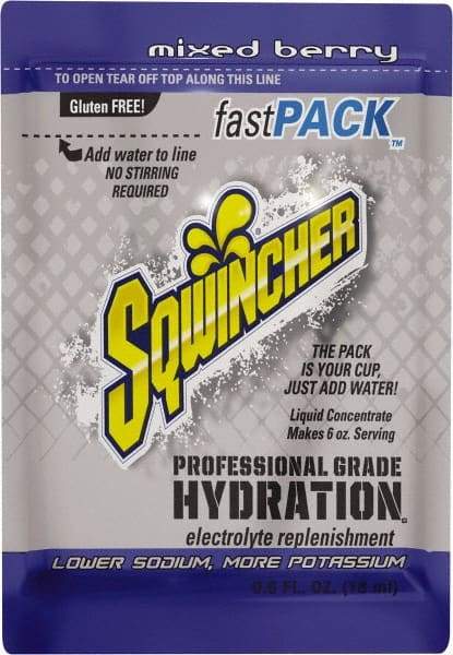 Sqwincher - Pack Mixed Berry Activity Drink - Liquid Concentrate, Yields 0.6 oz - Apex Tool & Supply