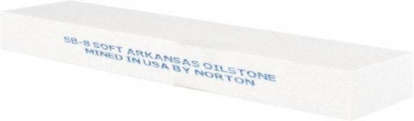 Norton - 8" Long x 2" Wide x 3" Thick, Novaculite Sharpening Stone - Rectangle, Extra Fine Grade - Apex Tool & Supply