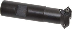 Kennametal - 45° Lead Angle, 1.137" Max Cut Diam, 0.7" Min Cut Diam, 4.96mm Max Depth of Cut, Indexable Chamfer and Angle End Mill - 2 Inserts, SDEB 26152 Insert Style, 3-1/4" Overall Length, Straight Shank - Apex Tool & Supply