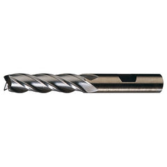 ‎31/64″ × 1/2″ × 1-1/4″ × 3-1/4″ RHS / RHC HSS-CO 8% (M42) Cobalt, Single End, 4-Flute, Center Cutting End Mill - TiCN - Exact Industrial Supply