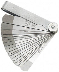Blackhawk by Proto - 22 Piece, 0.004 to 0.025" Thick, Parallel Feeler Gage Set - 3.31" Leaf Length, 1/2" Wide, Steel - Apex Tool & Supply