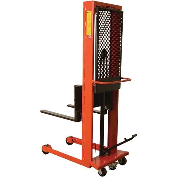 Wesco Industrial Products - 1,000 Lb Capacity, 64" Lift Height, Steel Stacker Manually Operated Lift - Apex Tool & Supply