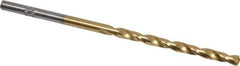Chicago-Latrobe - #35 135° Cobalt Jobber Drill - TiN Finish, Right Hand Cut, Spiral Flute, Straight Shank, 2-5/8" OAL, Split Point - Apex Tool & Supply