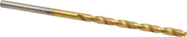 Chicago-Latrobe - #37 135° Cobalt Jobber Drill - TiN Finish, Right Hand Cut, Spiral Flute, Straight Shank, 2-1/2" OAL, Split Point - Apex Tool & Supply