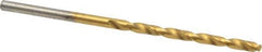 Chicago-Latrobe - #37 135° Cobalt Jobber Drill - TiN Finish, Right Hand Cut, Spiral Flute, Straight Shank, 2-1/2" OAL, Split Point - Apex Tool & Supply