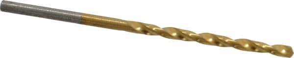 Chicago-Latrobe - #38 135° Cobalt Jobber Drill - TiN Finish, Right Hand Cut, Spiral Flute, Straight Shank, 2-1/2" OAL, Split Point - Apex Tool & Supply