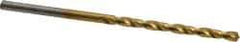 Chicago-Latrobe - #39 135° Cobalt Jobber Drill - TiN Finish, Right Hand Cut, Spiral Flute, Straight Shank, 2-3/8" OAL, Split Point - Apex Tool & Supply